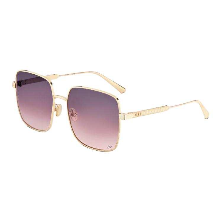 DIOR Square Sunglasses Women's Gold
