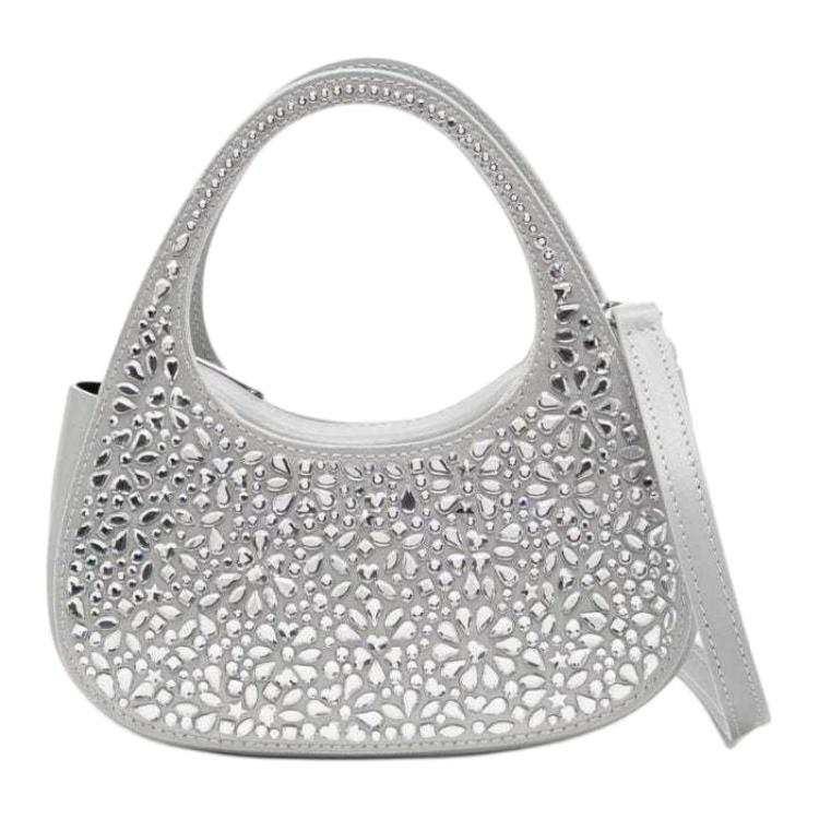 COPERNI Crystal With Calfskin Shoulder Bag, Crossbody Bag, Handbag Mini Women's Silver