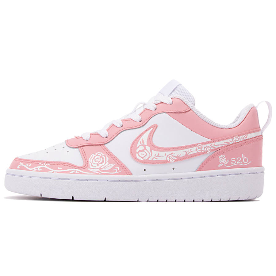 Nike Nike Court Borough Slip Resistant Cushioning Abrasion Resistant Low top Skateboard Shoes GS Pink White