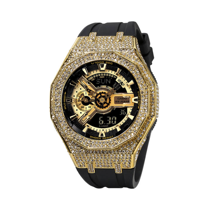 CASIO CASIO Unisex Liquid Crystal/Analog Dual Display Series Gold Watch