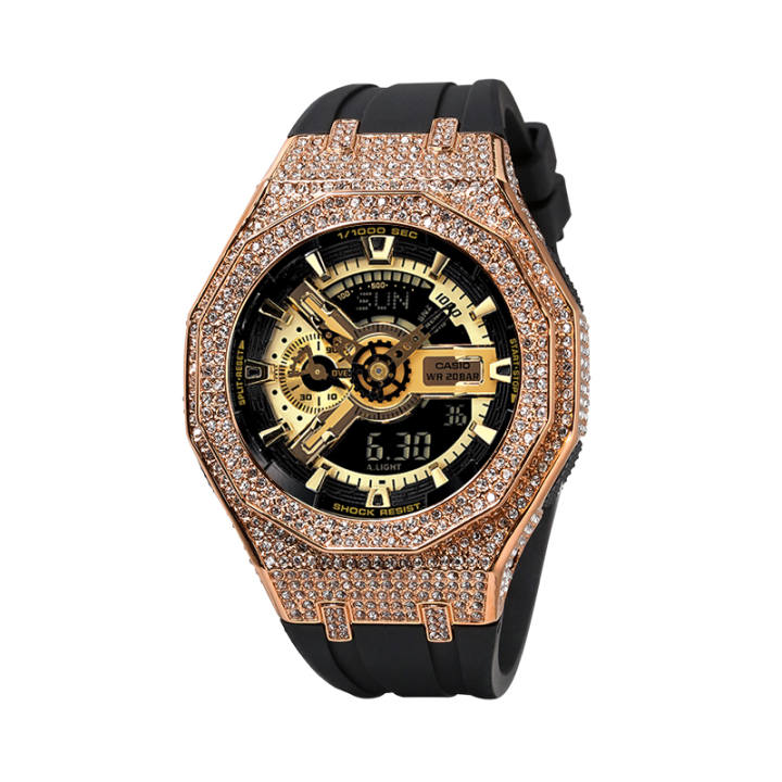 CASIO CASIO Unisex Liquid Crystal/Analog Dual Display Series Gold Watch