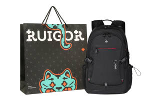 RUIGOR Fabric Laptop Bag Backpack Regular Unisex Black