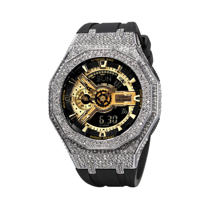 CASIO CASIO Unisex Liquid Crystal/Analog Dual Display Series Gold Watch