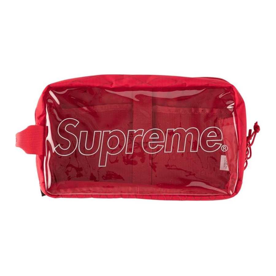 Supreme Supreme FW18 PVC Polyvinyl Chloride Toiletry Travel Storage Bag Unisex Red