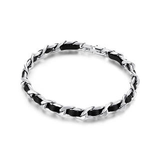 TIG Leather Cuban Bracelet Unisex