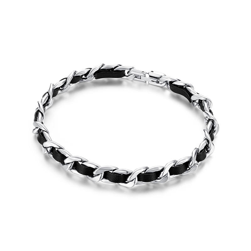 TIG TIG Leather Cuban Bracelet Unisex