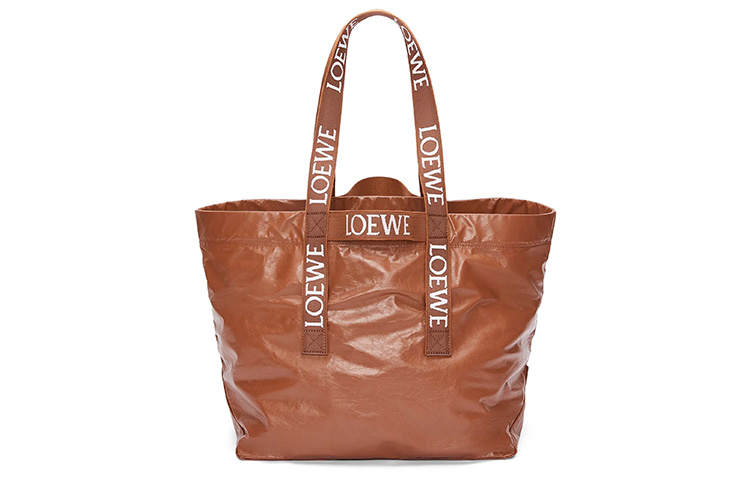 LOEWE LOEWE Fold Shopper In Paper Calfskin Tan