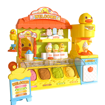 TEMI Pretend Play Collection Yellow Duck Colorful Clay Cake Shop Yellow, Pink