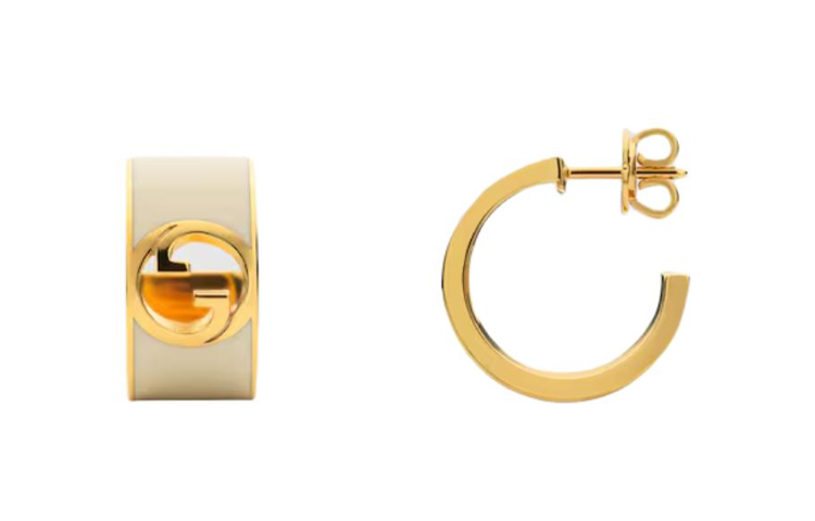 GUCCI Blondie Enamel Hoop Earrings
