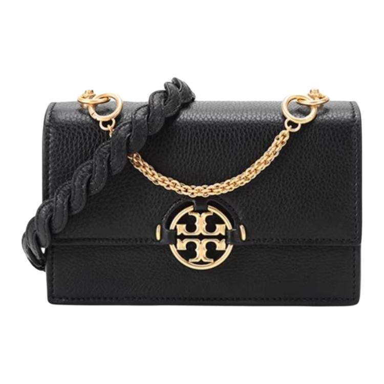 TORY BURCH Cow Leather Crossbody Handbag, Shoulder Bag Women's Black