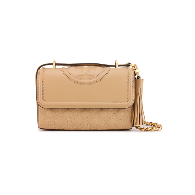 TORY BURCH Fleming Leather Crossbody Bag, Shoulder Bag Small Women's Light Umber