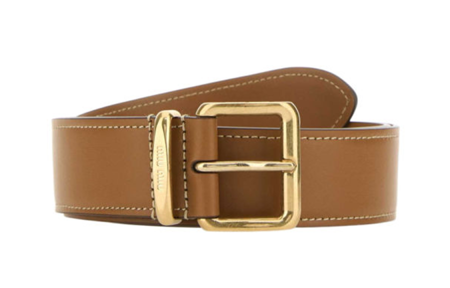 MIU MIU Miu Miu Logo Engraved Buckle Belt