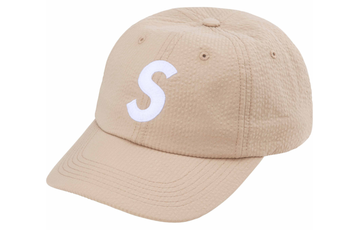 Supreme Supreme Cotton Seersucker Baseball Caps Unisex Beige