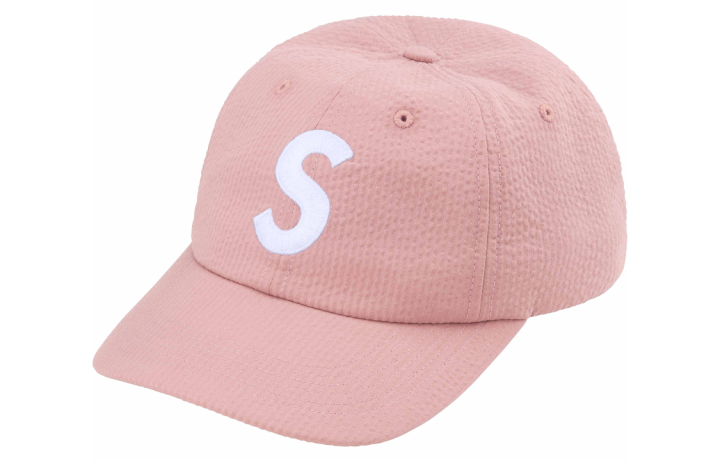 Supreme Supreme Cotton Seersucker Baseball Caps Unisex Pink