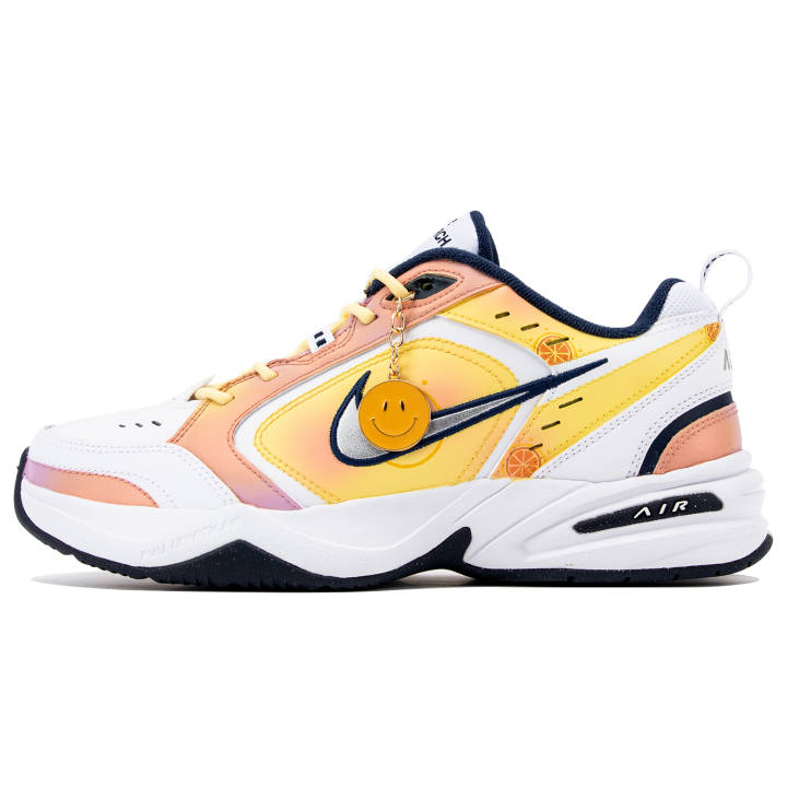 Nike Nike Air Monarch 4 Leather Cushioning Slip Resistant Abrasion Resistant Low top Chunky Sneakers Unisex Yellow White