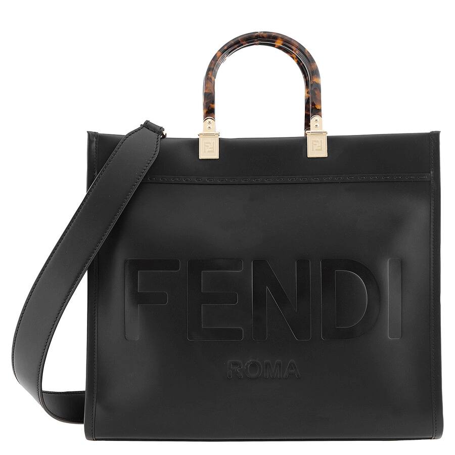 FENDI By Marc Jacobs FENDI Sunshine Medium Black Leather Shopper