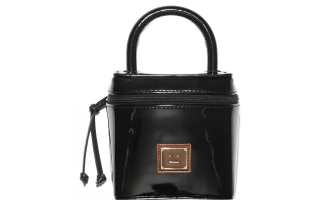 Acne Studios Patent Leather Portable Makeup Bag Women's Black