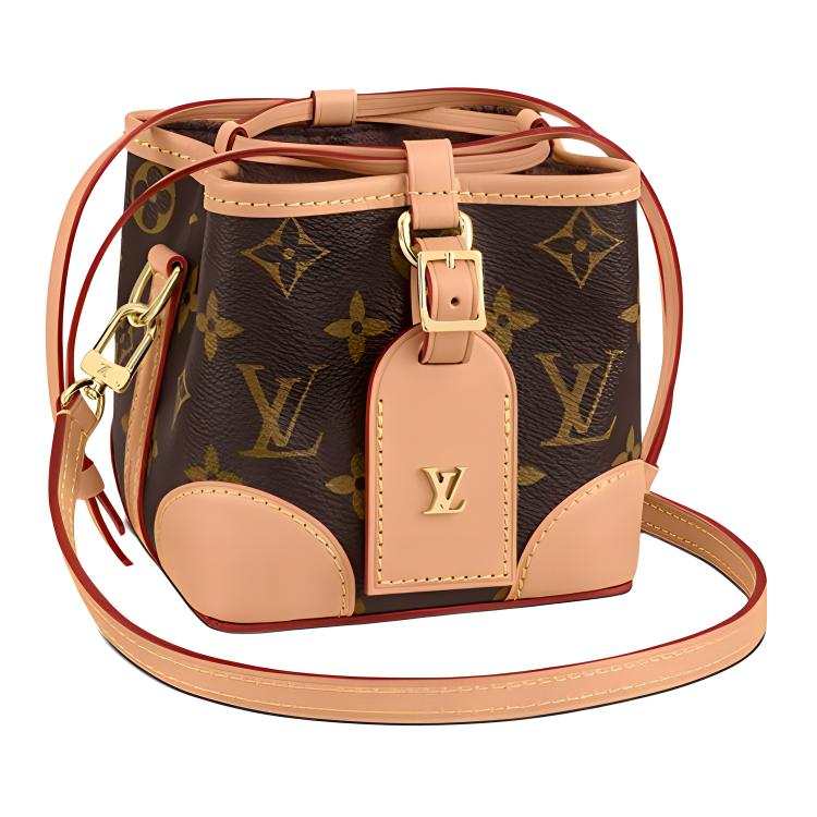 LOUIS VUITTON NOE Coated Canvas With Leather Trim Bucket Bag, Shaomai Bag, Shoulder Bag, Crossbody Bag Women's Brown