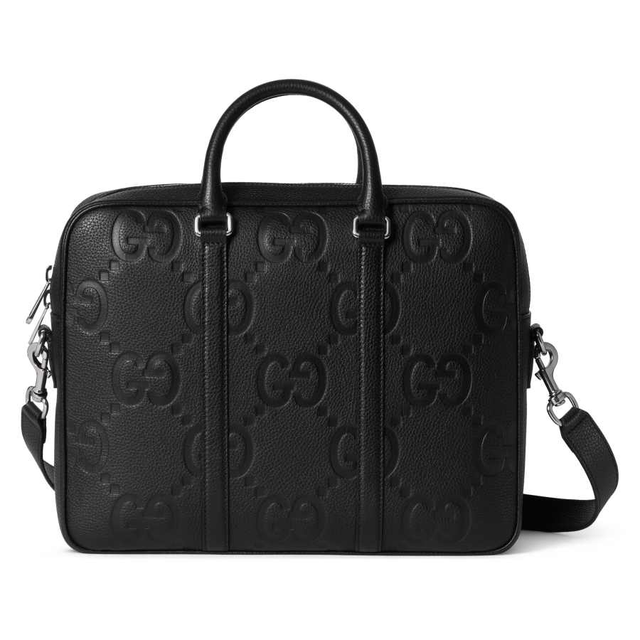 GUCCI Leather One Shoulder Crossbody Handheld Briefcase Large Men's Black