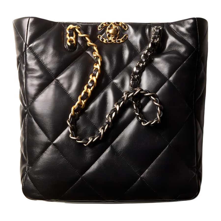 CHANEL Sheepskin Material Tote Bag, Shopping Bag, Shoulder Bag Women's Black