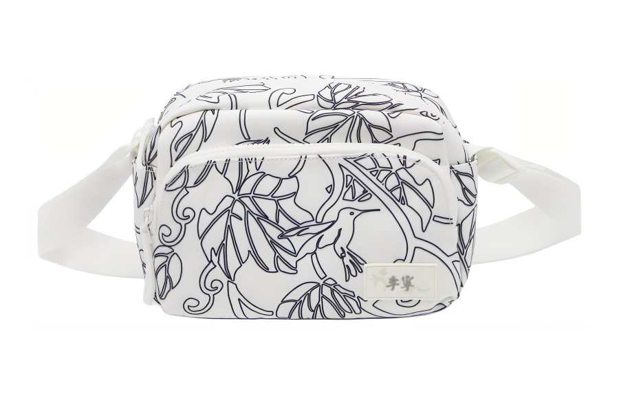 Li-Ning Li Ning China Culture Collection Polyester Crossbody Bag Medium Unisex White All Over Print