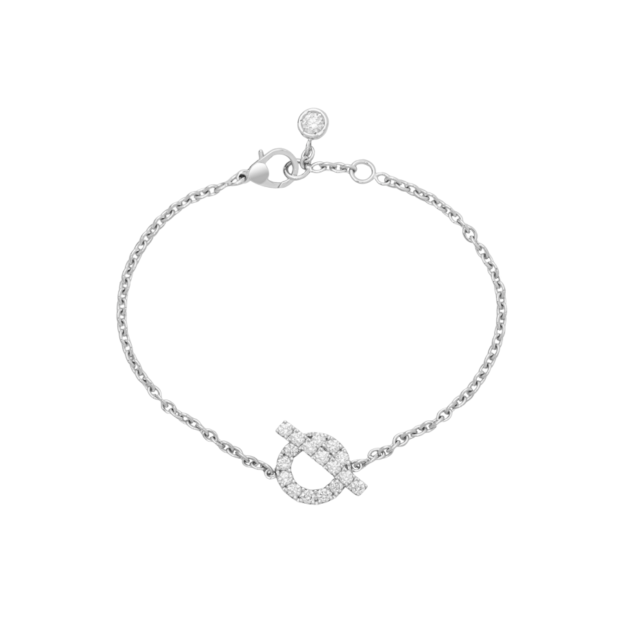 HERMES HERMES FINESSE Diamond Bracelets Women's Silver