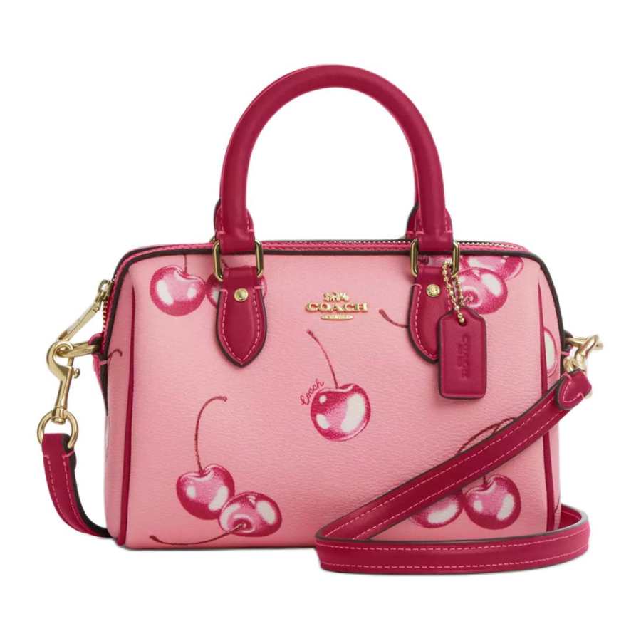 COACH Rowan Coated Canvas With Recycled Leather Handbag, Shoulder Bag, Crossbody Bag Small Women's