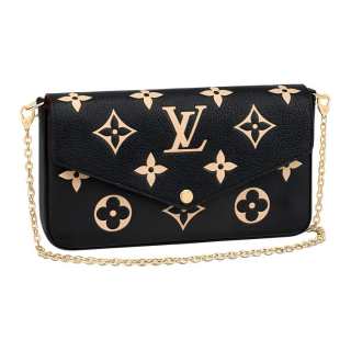 LOUIS VUITTON Félicie Pochette Bicolor Monogram Empriente Black/Beige