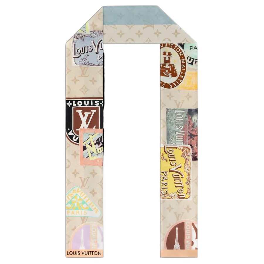 LOUIS VUITTON Patterned Print Mulberry Silk Hair Bands Women's Multicolor