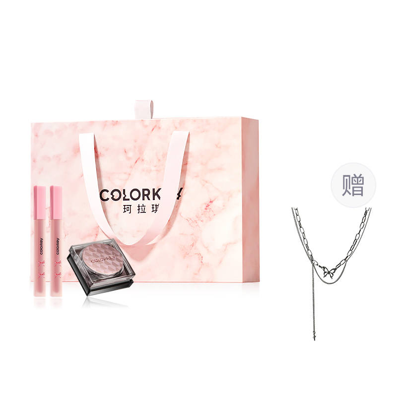 Colorkey Dotted Pink Liquid Lipstick Box Lipstick Loose Powder 5 Pcs Set