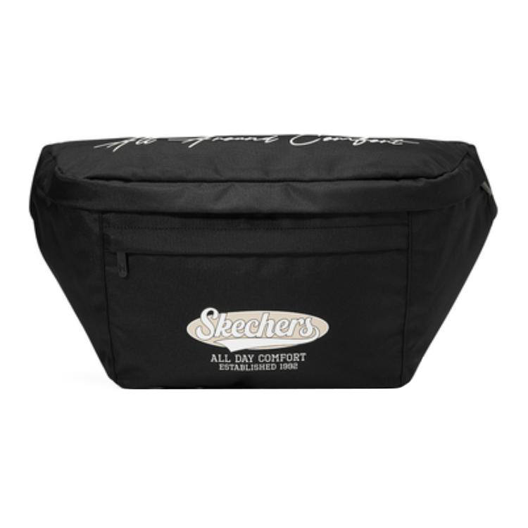 Skechers Fabric Shoulder Bag, Crossbody Bag Regular Unisex Carbon Black