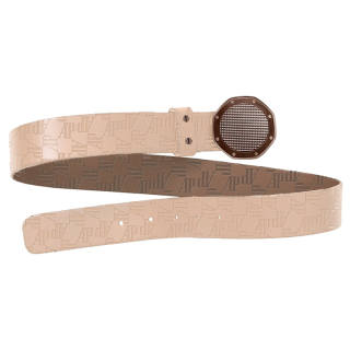 Travis Scott Letter Print Emblem Belts Men's Light Brown