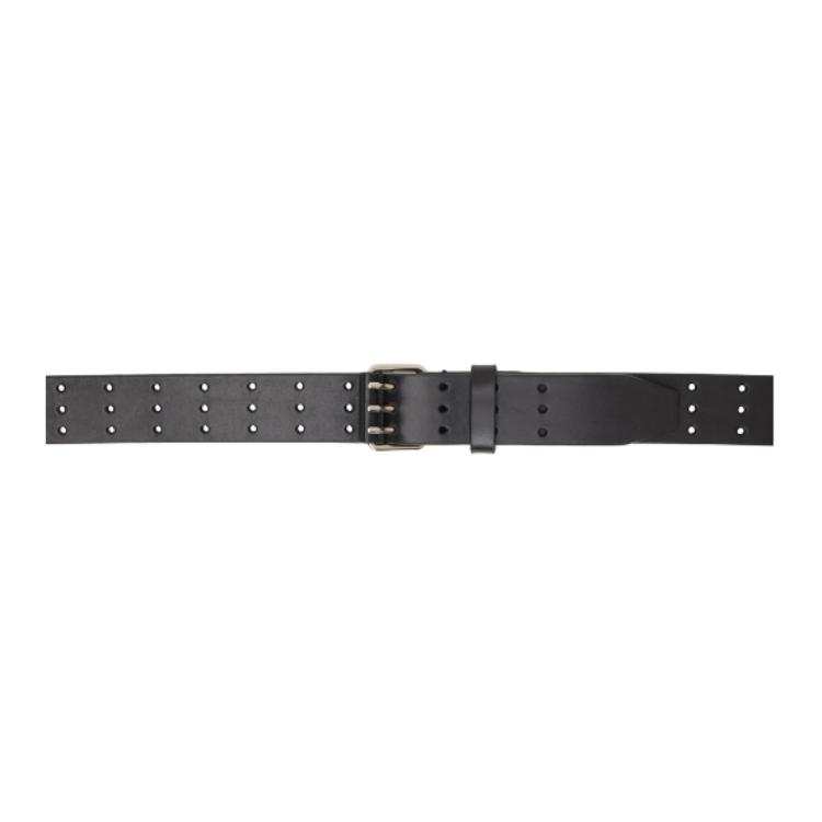Ann Demeulemeester Stud Detail Leather Belts Unisex Black Width 4CM