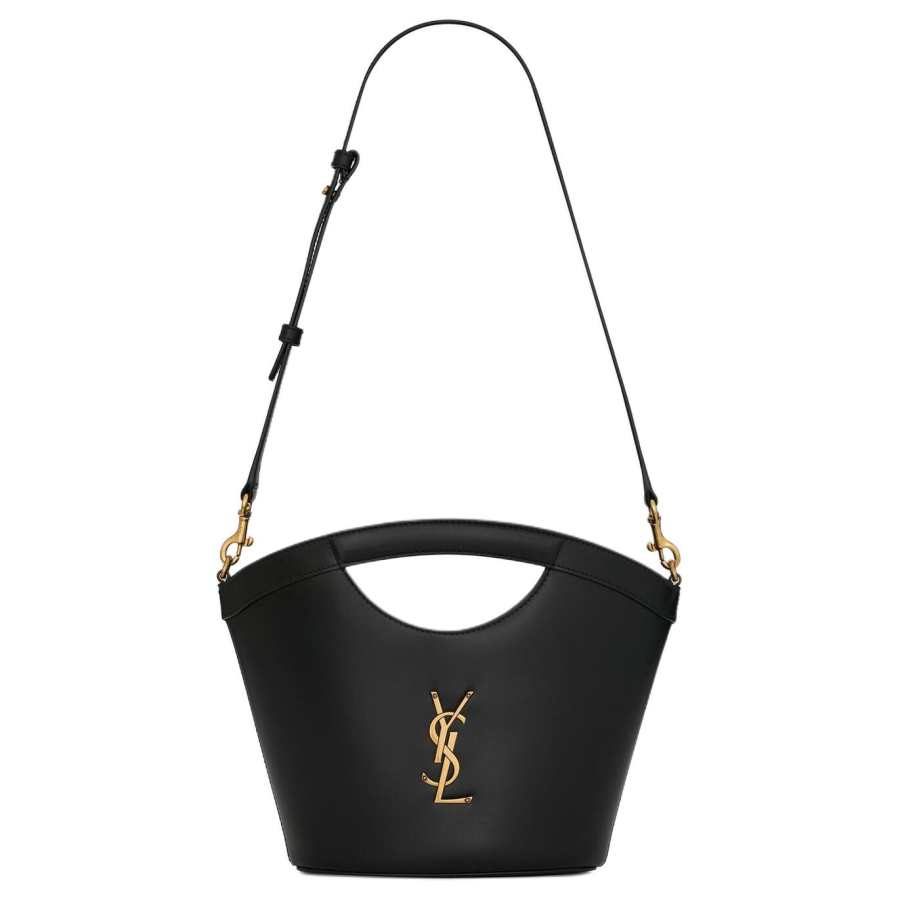 SAINT LAURENT Smooth Leather Basket Bag, Shoulder Bag, Crossbody Bag, Handbag Mini Women's Black