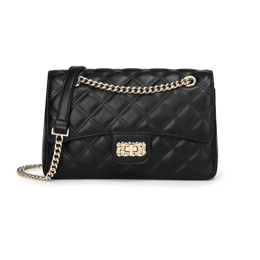 MEXICAN Polyurethane Crossbody Bag, Shoulder Bag Regular Women's Black/Ecru