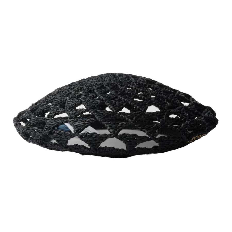 PRADA PRADA Woven raffia Beret