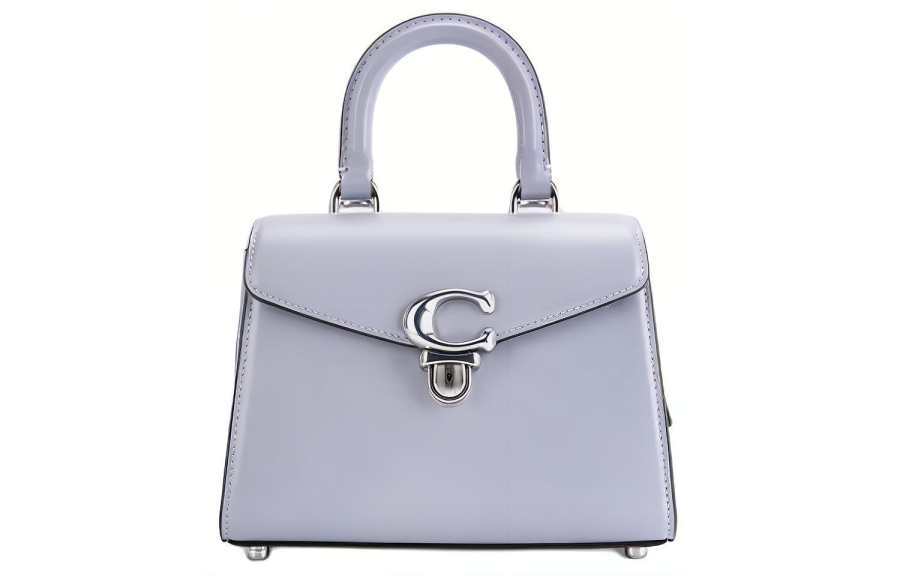 COACH Sammy Cow Leather, Shoulder Bag, Crossbody Bag, Handbag Small Women's Gray Blue