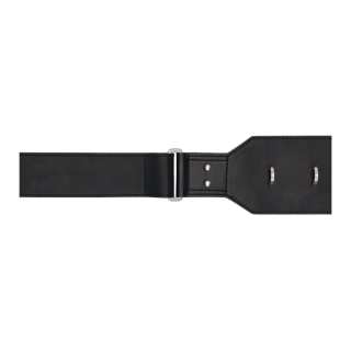RICK OWENS/RO D Ring And Woven Loop Design Calfskin Leather Belts Men's Black 9cm