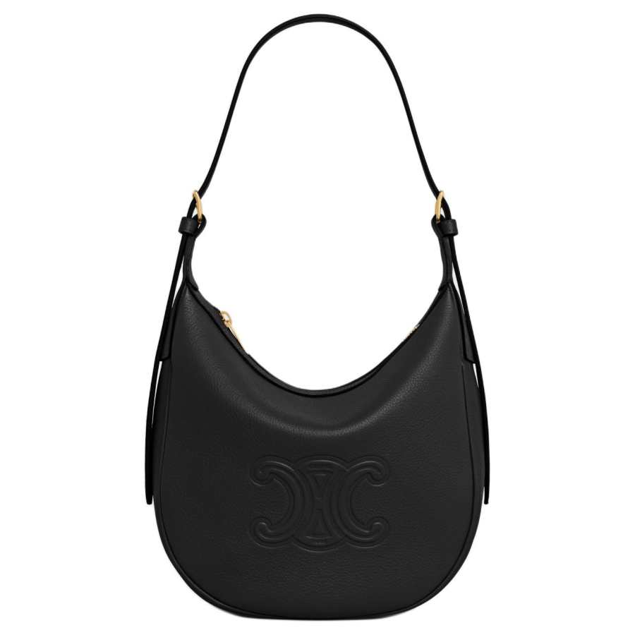 CELINE HeloiseTriomphe Soft Cow Leather Crossbody Bag, Shoulder Bag Women's Black