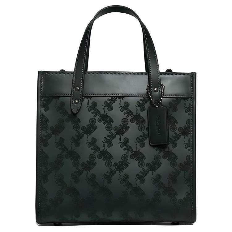 COACH Field Cow Leather Tote Bag, Shopping Bag, Handbag, Shoulder Bag, Crossbody Bag Medium Women's Green