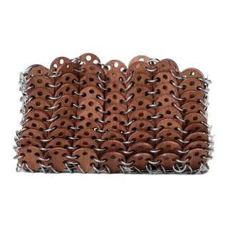 Paco Rabanne Wooden & Metal Shoulder Bag Unisex Brown