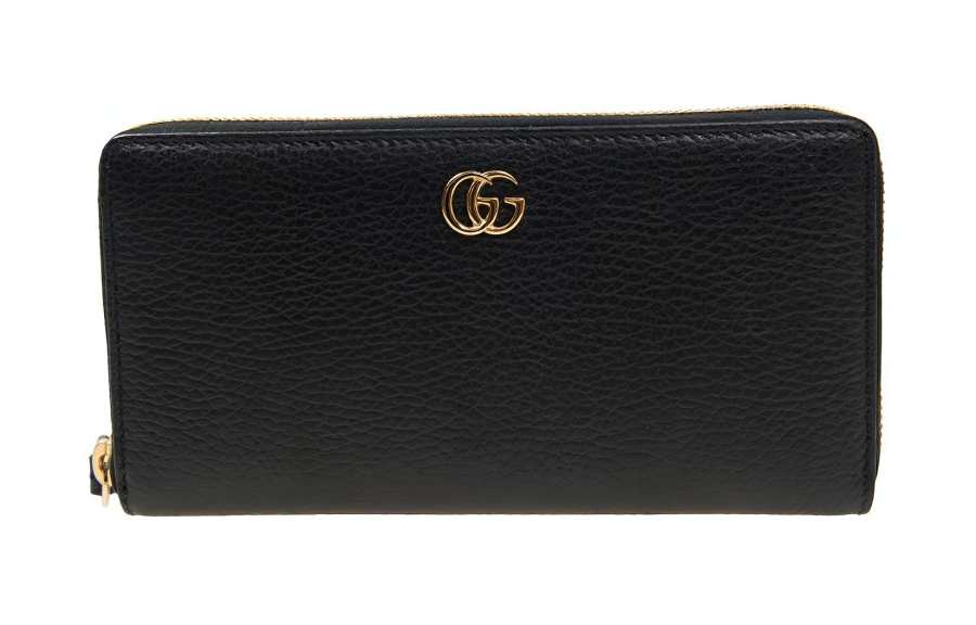 GUCCI Leather Wallet Women's Black