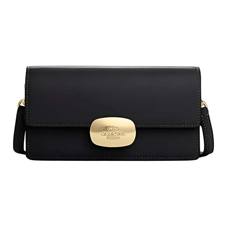 COACH Eliza Cow Leather Shoulder Bag, Crossbody Bag Small Women's Black