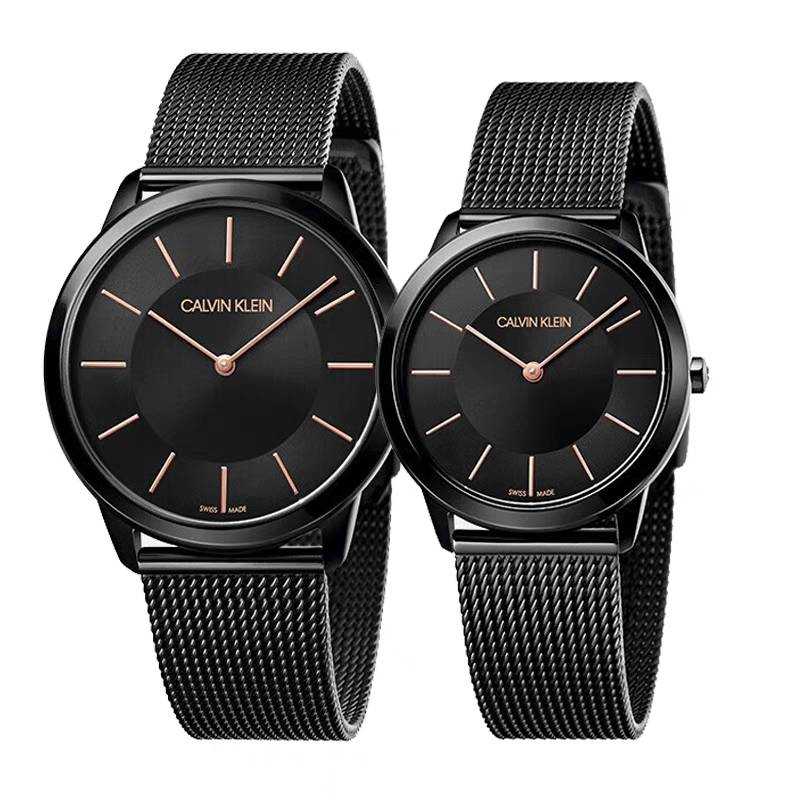 Calvin Klein CK/Calvin Klein Wrist Watches Quartz Movement Stainless Steel Strap 40mm Black Dial Unisex 30m Water Resistant
