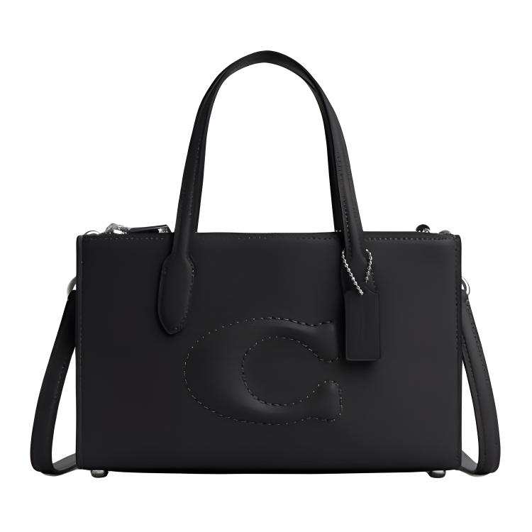 COACH Nina Refined Calfskin Shoulder Bag, Crossbody Bag, Handbag Medium Women's Black
