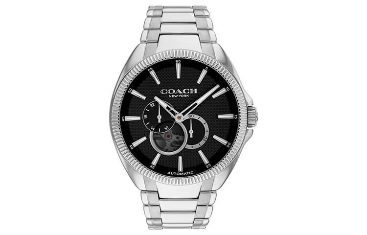 COACH Wrist Watches Mechanical Movement Stainless Steel Watchband Black Dial Men's Watches