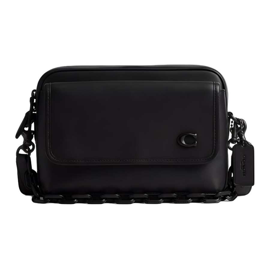 COACH Charter Leather Crossbody Bags Medium Women's Black