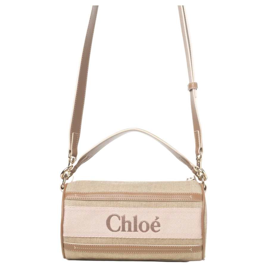 Chloé Chloe Linen Handbag, Shoulder Bag Women's Light Pink
