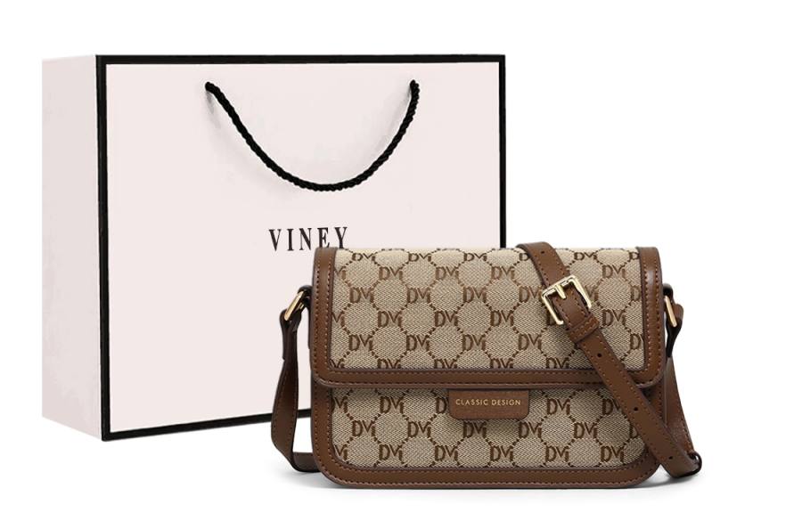 VINEY Fabric Shoulder Bag, Crossbody Bag Small Women's Coffee