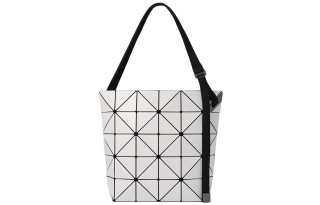 ISSEY MIYAKE SlashBLOCKY Polyester With Polyvinyl Chloride Handbag, Shoulder Bag Women's Light Gray White
